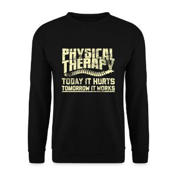 Physiotherapist - Unisex Sweatshirt - black - Front - Alina (178cm) & Michal (187cm)