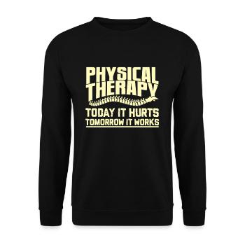 Physiotherapist - Unisex Sweatshirt - black - Front - Alina (178cm) & Michal (187cm)