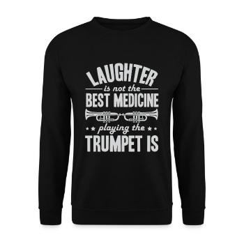 Trompete Trompeter - Unisex Pullover - Schwarz - Vorne - Alina (178cm) & Michal (187cm)