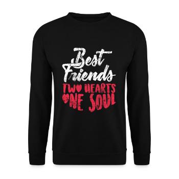 Beste Freunde - Unisex Pullover - Schwarz - Vorne - Alina (178cm) & Michal (187cm)