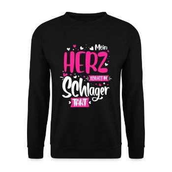 Schlager music heart - Unisex Sweatshirt - black - Front - Alina (178cm) & Michal (187cm)
