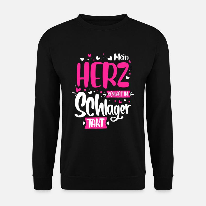 Schlager Musik Herz - Unisex Pullover - Schwarz
