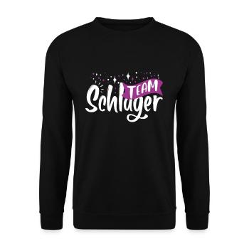 Team Schlager - Unisex Pullover - Schwarz - Vorne - Alina (178cm) & Michal (187cm)