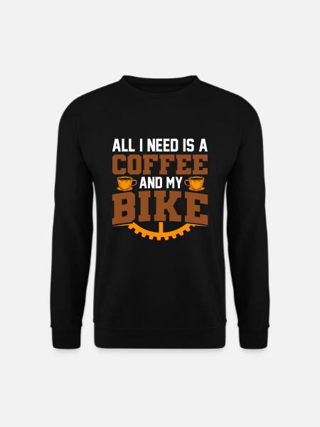 Kaffee und Fahrrad - Unisex Pullover - Schwarz