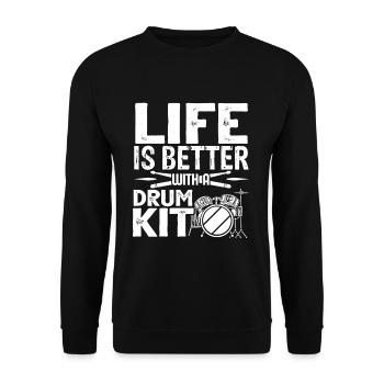 Drums - Unisex Sweatshirt - black - Front - Alina (178cm) & Michal (187cm)