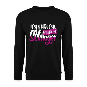 Deutscher Schlager - Unisex Pullover - Schwarz - Vorne - Alina (178cm) & Michal (187cm)
