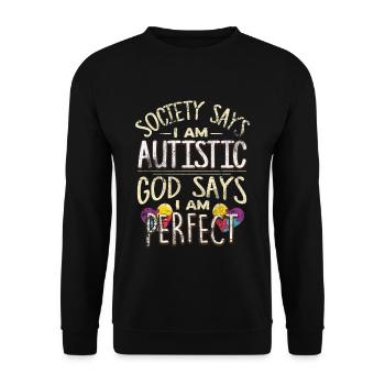 Autist - Unisex Pullover - Schwarz - Vorne - Alina (178cm) & Michal (187cm)