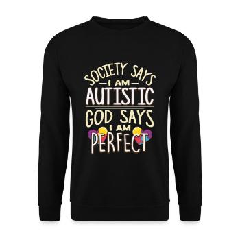 Autist - Unisex Pullover - Schwarz - Vorne - Alina (178cm) & Michal (187cm)