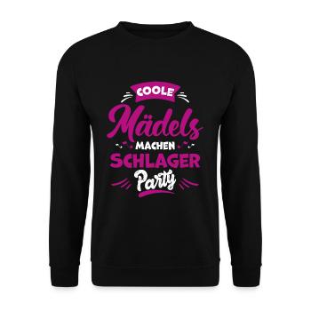 Schlager Mädels Schlagerparty - Unisex Pullover - Schwarz - Vorne - Alina (178cm) & Michal (187cm)