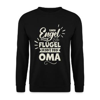 Grandma angel - Unisex Sweatshirt - black - Front - Alina (178cm) & Michal (187cm)