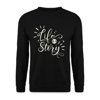 Citation de la vie - Sweat-shirt Unisexe - noir - Devant - Alina (178cm) & Michal (187cm)