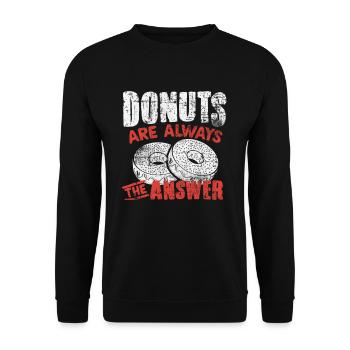 donut - Unisex Sweatshirt - black - Front - Alina (178cm) & Michal (187cm)