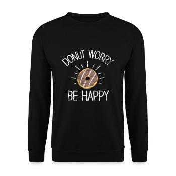 donut - Unisex Sweatshirt - black - Front - Alina (178cm) & Michal (187cm)