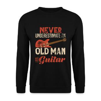 Gitarre Papa Opa Gitarrist - Unisex Pullover - Schwarz - Vorne - Alina (178cm) & Michal (187cm)