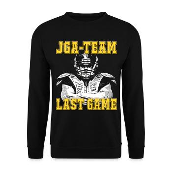 2reborn JGA Team Groom Football Wedding wh - Unisex Pullover - Schwarz - Vorne - Alina (178cm) & Michal (187cm)