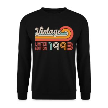 anniversaire 30 ans anniversaire vintage 1993 - Sweat-shirt Unisexe - noir - Devant - Alina (178cm) & Michal (187cm)