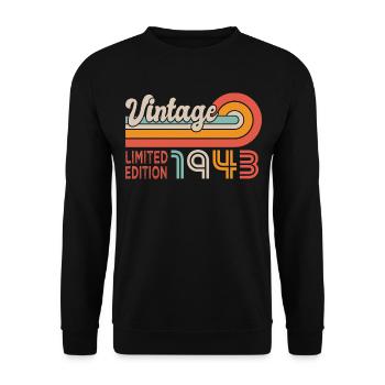 Birthday 80 years vintage anniversary 1943 - Unisex Sweatshirt - black - Front - Alina (178cm) & Michal (187cm)