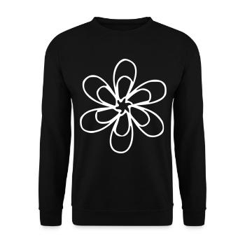Blume Zeichnung Natur Skizze weiß - Unisex Pullover - Schwarz - Vorne - Alina (178cm) & Michal (187cm)