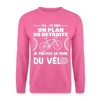 Retraite Cadeau Drôle Vélo POur Papa Papy - Sweat-shirt Unisexe - rose - Devant