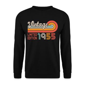 1955 anniversaire Né en 1955 - Sweat-shirt Unisexe - noir - Devant - Alina (178cm) & Michal (187cm)