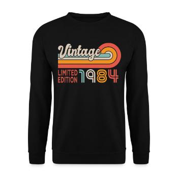 1984 Geburtstag Jahrgang 1984 - Unisex Pullover - Schwarz - Vorne - Alina (178cm) & Michal (187cm)