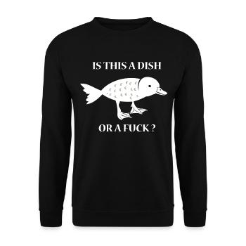 Dish or Fuck - Fish or Duck - Duck and Fish - Unisex Sweatshirt - black - Front - Alina (178cm) & Michal (187cm)