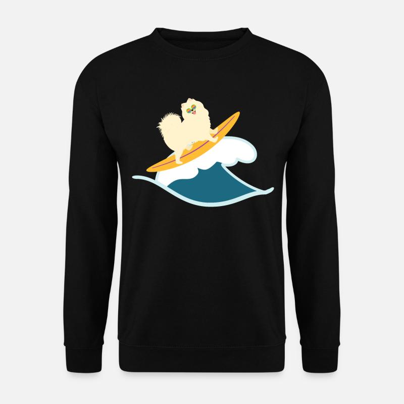Surfen Samojede Hund - Unisex Pullover - Schwarz