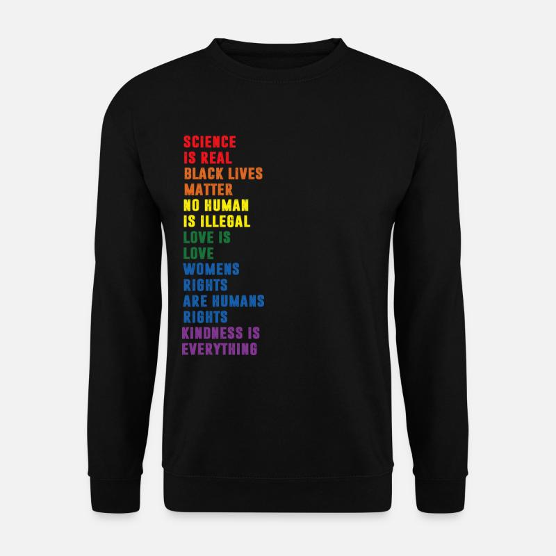 Science Is Real Black Lives Matter LGBTQ CSD Pride - Unisex Pullover - Schwarz