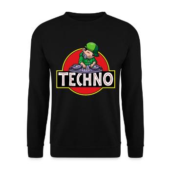 Techno music party - Unisex Sweatshirt - black - Front - Alina (178cm) & Michal (187cm)