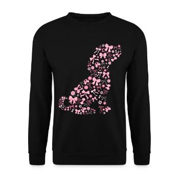 Cute Pink Dog Bow Cute Gift - Unisex Sweatshirt - black - Front - Alina (178cm) & Michal (187cm)