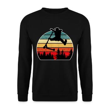 Escooter Scooter Stunt - Unisex Pullover - Schwarz - Vorne - Alina (178cm) & Michal (187cm)