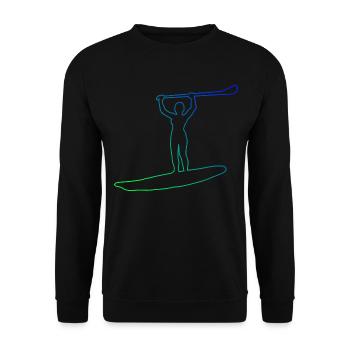 Standup Paddleboard Sup Men's Standup Paddling - Unisex Sweatshirt - black - Front - Alina (178cm) & Michal (187cm)