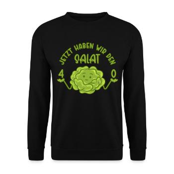 40 Jetzt haben wir den Salat - 40. Geburtstag - Unisex Pullover - Schwarz - Vorne - Alina (178cm) & Michal (187cm)