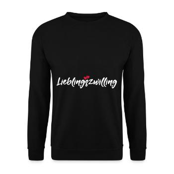Lieblingszwilling bester Zwilling Sprüche Geschenk - Unisex Pullover - Schwarz - Vorne - Alina (178cm) & Michal (187cm)