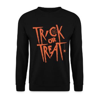 Halloween Trick or Treat Orange - Unisex Sweatshirt - black - Front - Alina (178cm) & Michal (187cm)