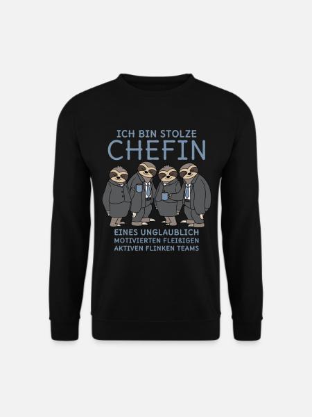 Stolze Chefin unglaublich fleißiges Team Faultiere - Unisex Pullover - Schwarz