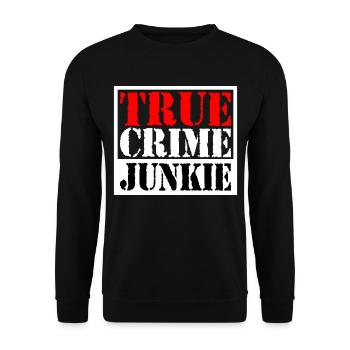True Crime Junkie | Farben änderbar - Unisex Pullover - Schwarz - Vorne - Alina (178cm) & Michal (187cm)
