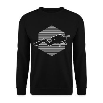 Scuba Tauchen Free Dive Taucher Scuba Diver - Unisex Pullover - Schwarz - Vorne - Alina (178cm) & Michal (187cm)