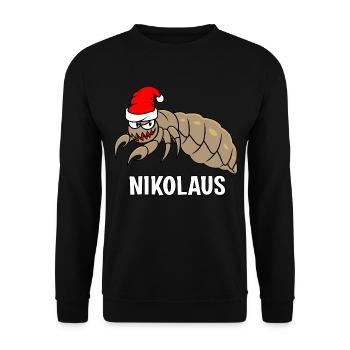 Nikolaus - Unisex Pullover - Schwarz - Vorne - Alina (178cm) & Michal (187cm)