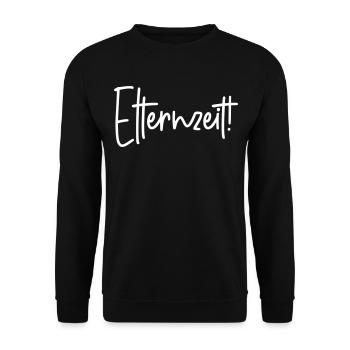 Elternzeit - Unisex Pullover - Schwarz - Vorne - Alina (178cm) & Michal (187cm)