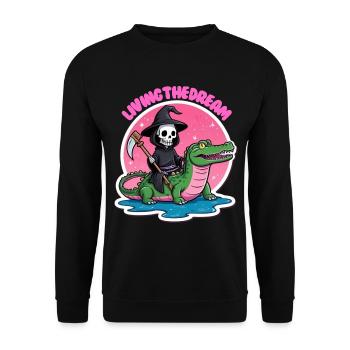 Living the dream - Unisex Sweatshirt - black - Front - Alina (178cm) & Michal (187cm)