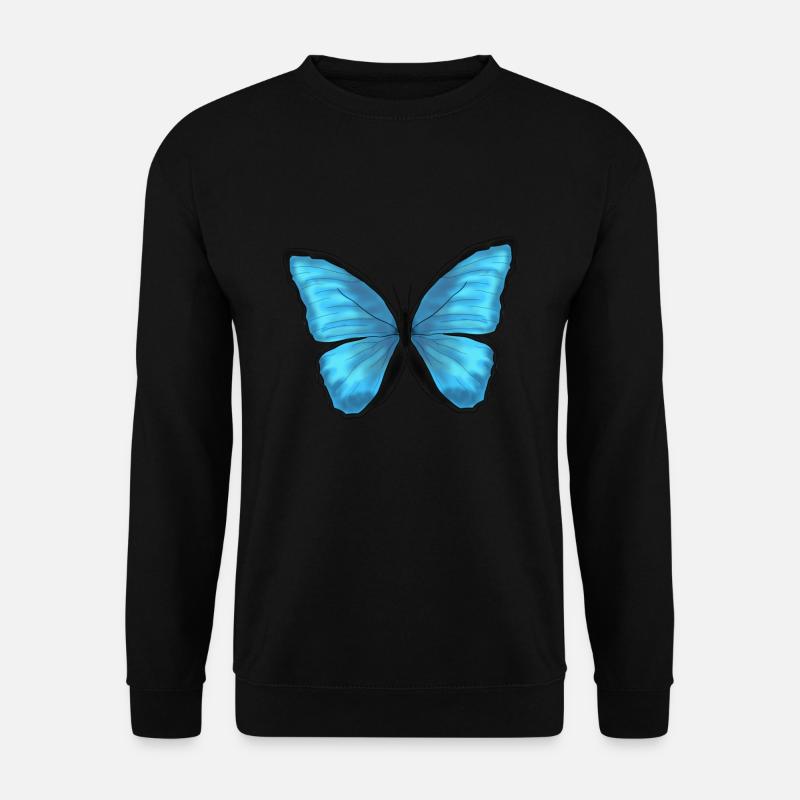 Schmetterling Butterfly Tier Blau - Unisex Pullover - Schwarz