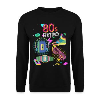 80s 80s retro eighties vintage - Unisex Sweatshirt - black - Front - Alina (178cm) & Michal (187cm)