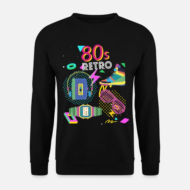 80s 80er Jahre Retro Achtziger Vintage - Unisex Pullover - Schwarz