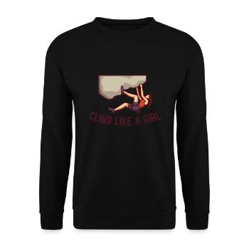 Climb Like A Girl - Unisex Sweatshirt - black - Front - Alina (178cm) & Michal (187cm)