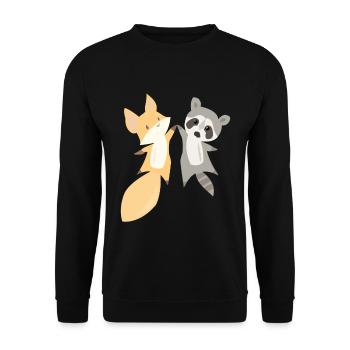 Raton laveur renard doux animaux doux amour des animaux cadeau - Sweat-shirt Unisexe - noir - Devant - Alina (178cm) & Michal (187cm)