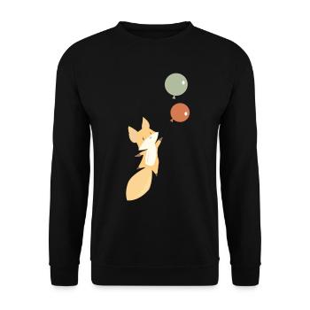 Fox balloon foxes balloon child children sweet - Unisex Sweatshirt - black - Front - Alina (178cm) & Michal (187cm)