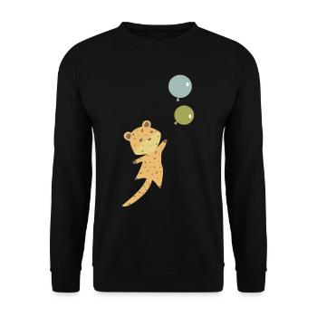 Leo balloon leopard cute animals children animal lover - Unisex Sweatshirt - black - Front - Alina (178cm) & Michal (187cm)