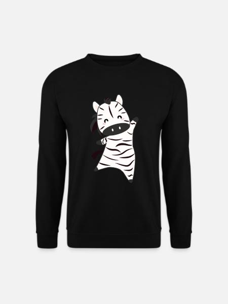 Zebra Zebras Zoo Safari süße Tiere für Kinder - Unisex Pullover - Schwarz