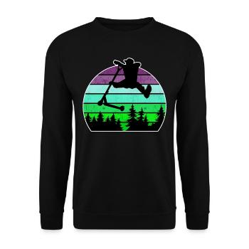 Escooter Scooter Stunt - Unisex Pullover - Schwarz - Vorne - Alina (178cm) & Michal (187cm)